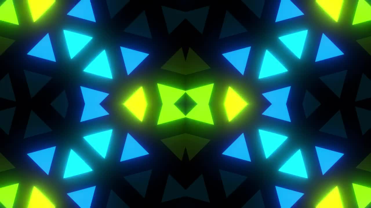 Stock Video Colorful Neon Light Triangles Vj Loop Live Wallpaper For PC - Free Download