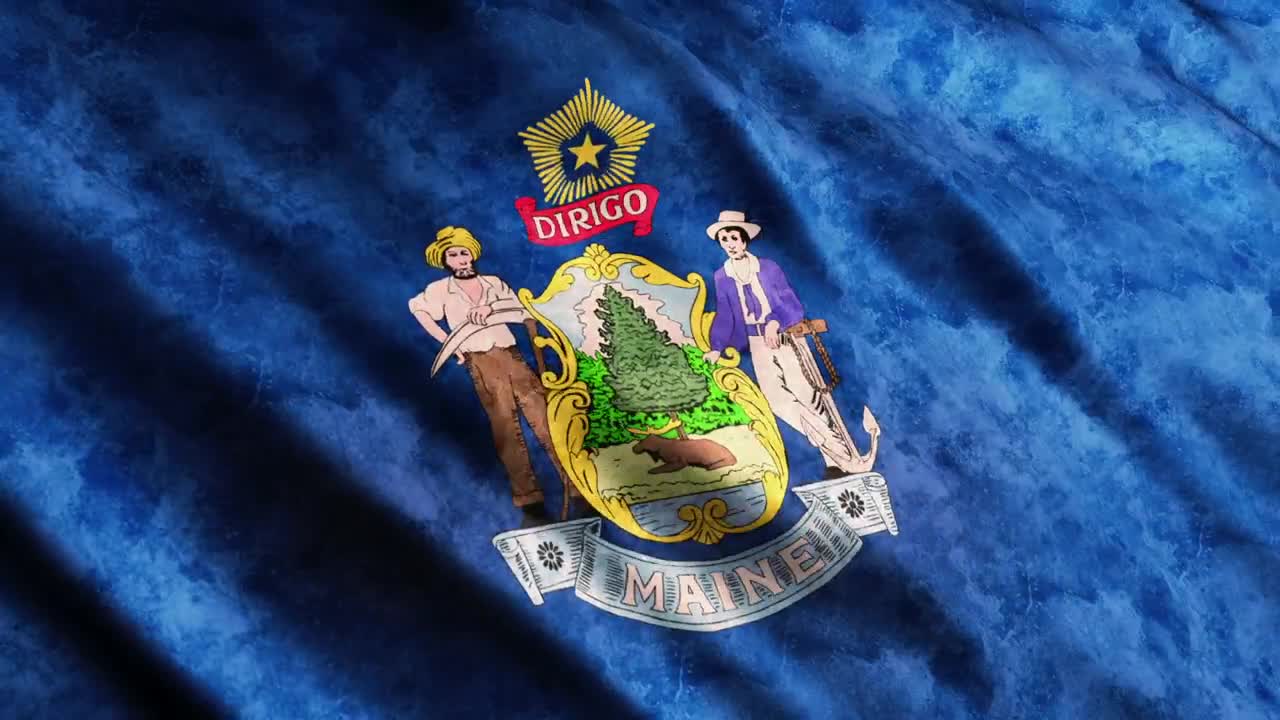 Stock Video Maine State Flag From Usa Animated Wallpaper - Free Download