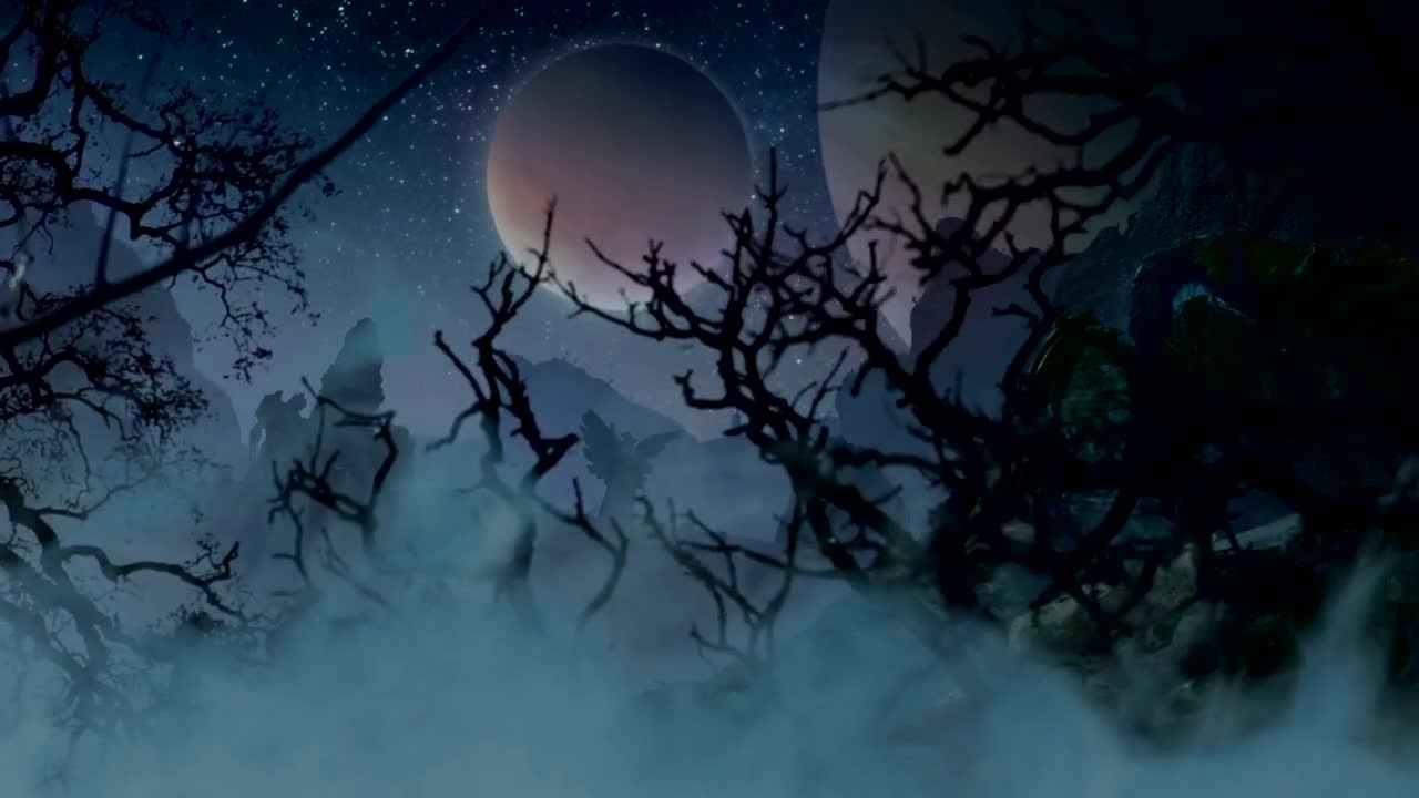 Stock Video Creepy Graveyard With View Of The Starry Sky Live Wallpaper For PC - Free Download