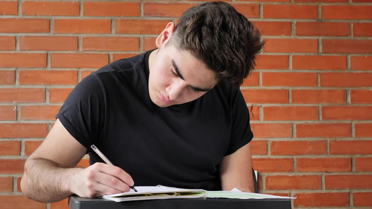 Free Video Stock Student In A Classroom Writing In Her Notebook Live Wallpaper - Free Download