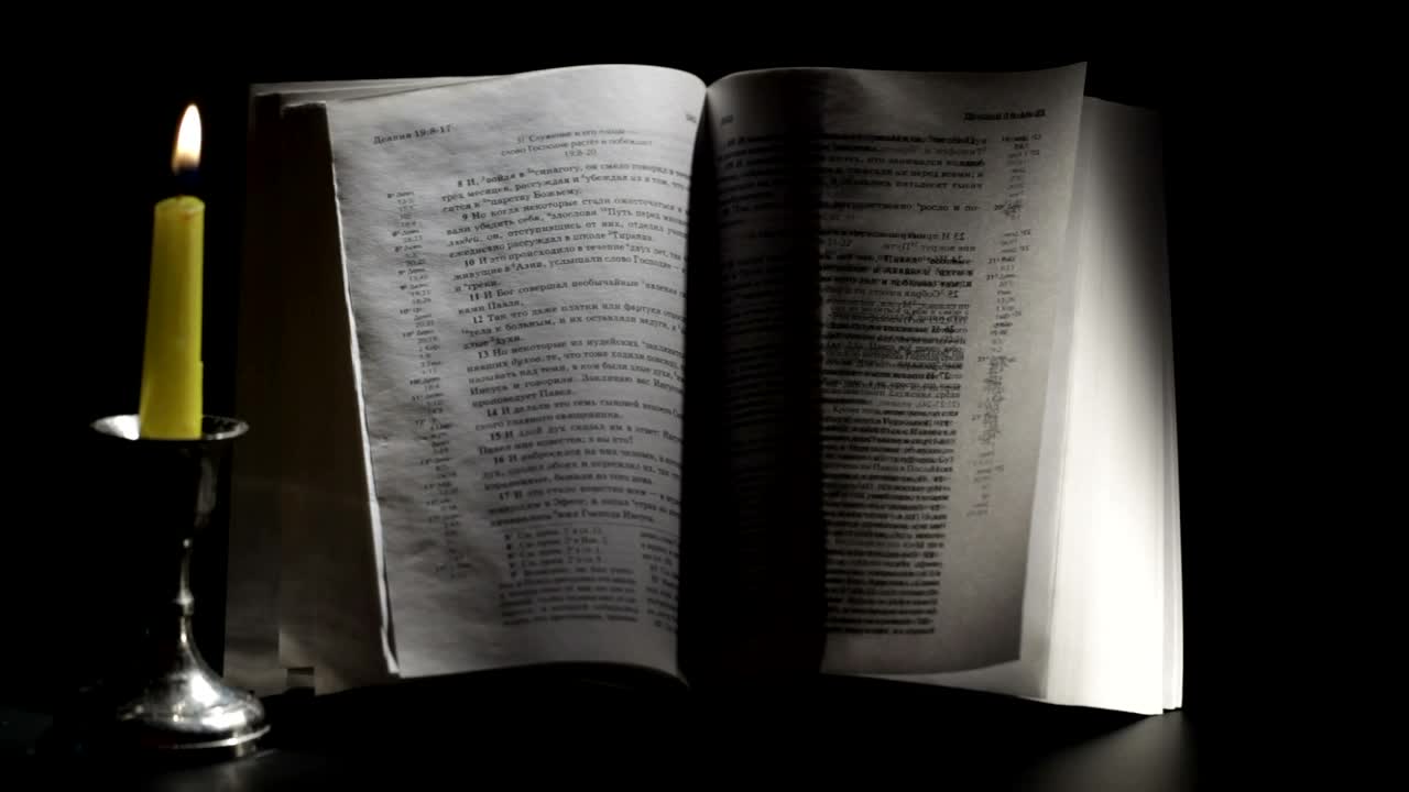 Video Stock Candle Burning Next To A Bible Live Wallpaper For PC - Free Download