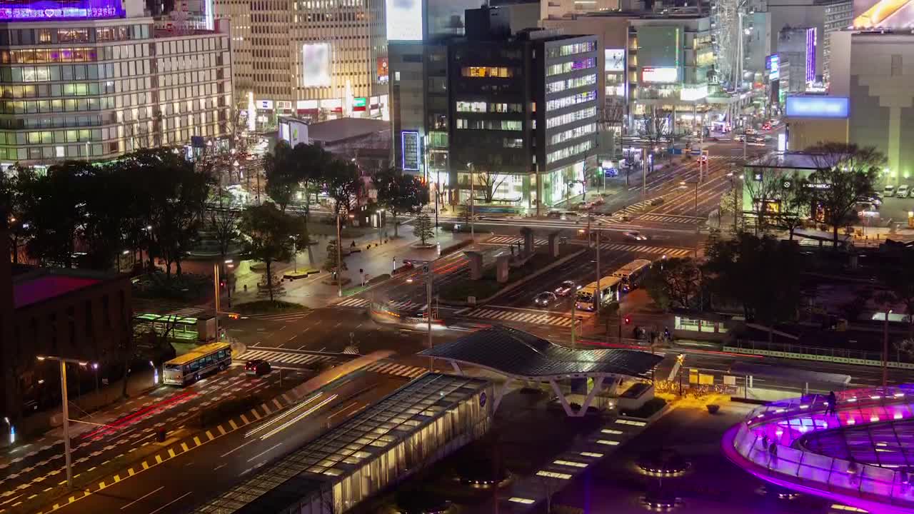 Stock Video Nagoya Cityscape Time Lapse At Night Live Wallpaper - Free Download