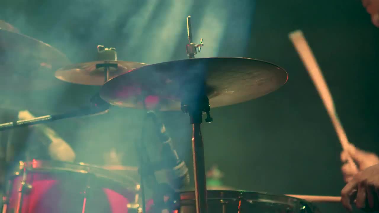 Stock Video Musician Playing Drums On Stage Live Wallpaper - Free Download