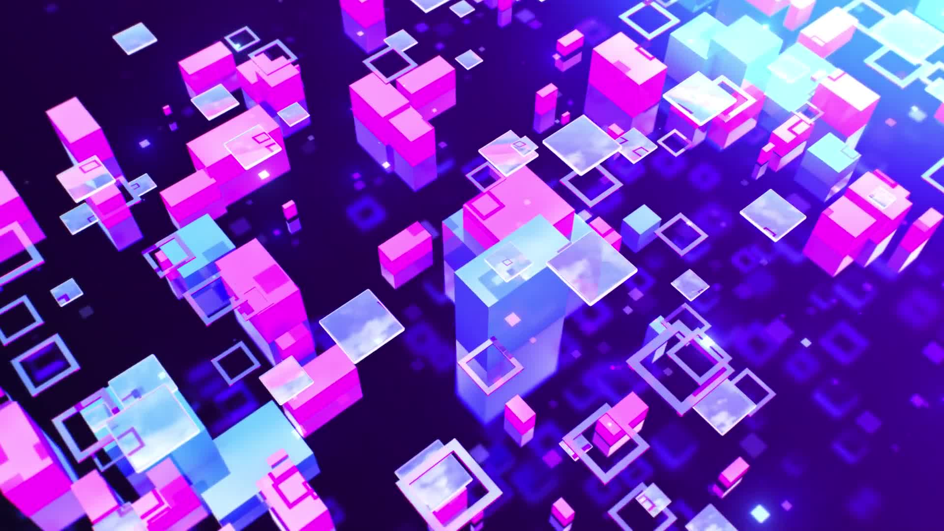 Abstract Modern Geometric Bright Colorful 3D Animated Wallpaper - Free Download