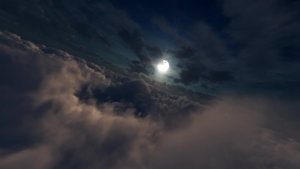 Free Video Stock Spectacular Flight Above The Clouds At Night Live Wallpaper - Free Download
