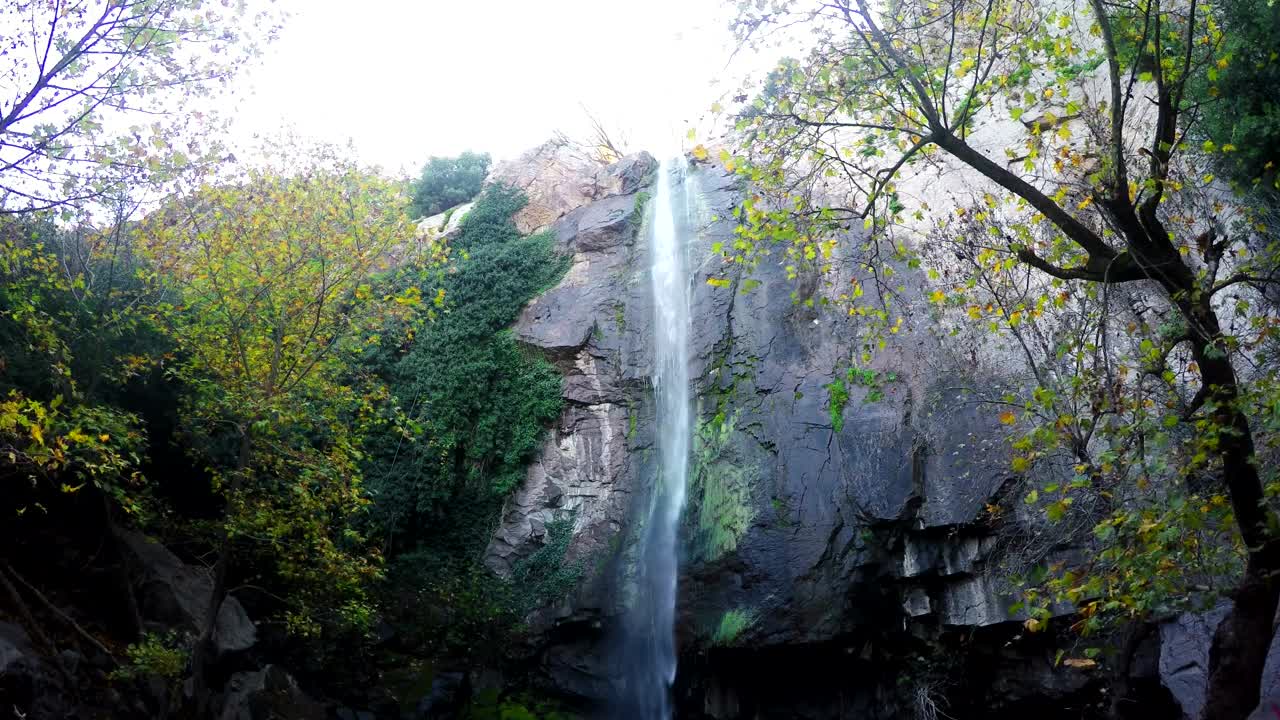Stock Video Low View Of A Large Waterfall In A Rocky Forest Animated Wallpaper - Free Download
