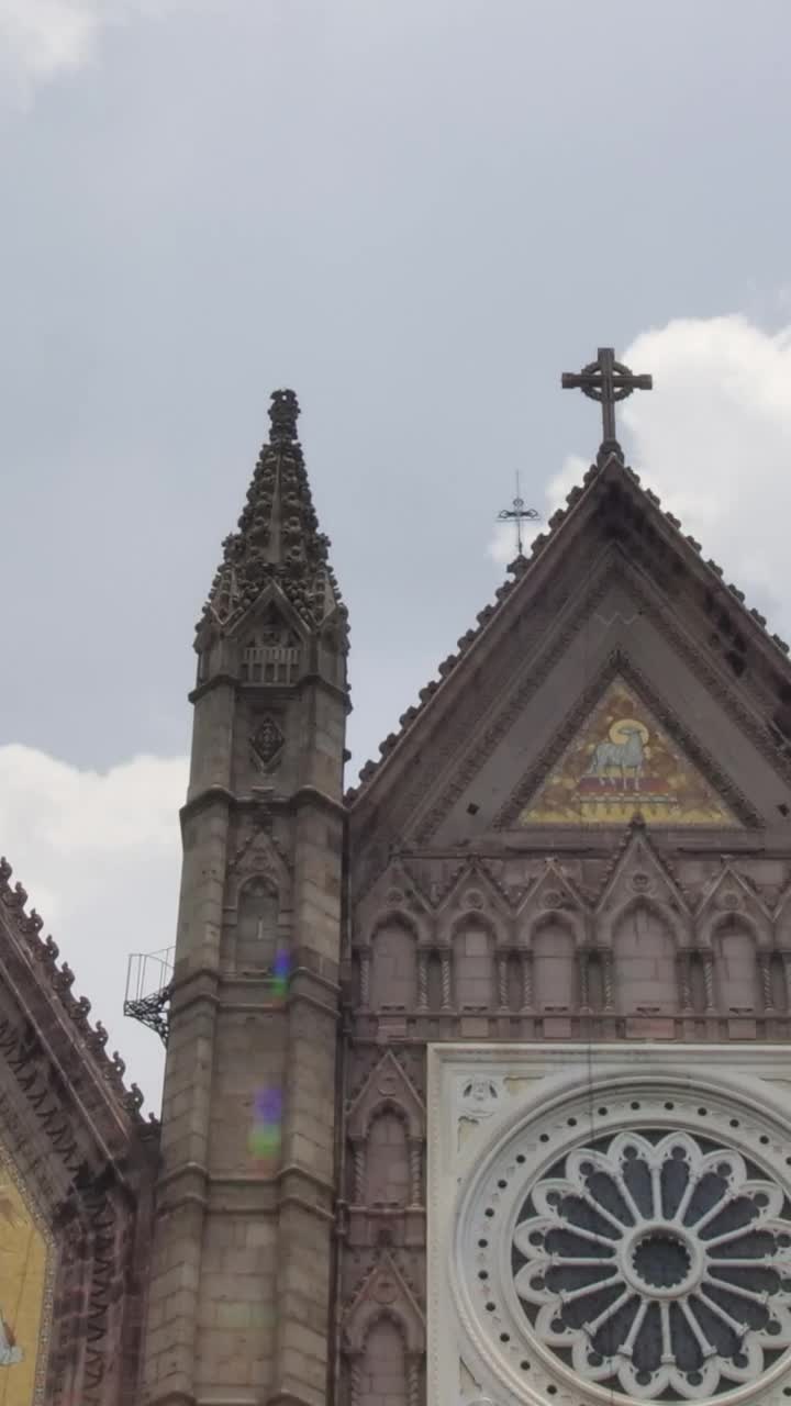 Stock Video Detailed View Of The Facade Of A Gothic Style Church Live Wallpaper For PC - Free Download