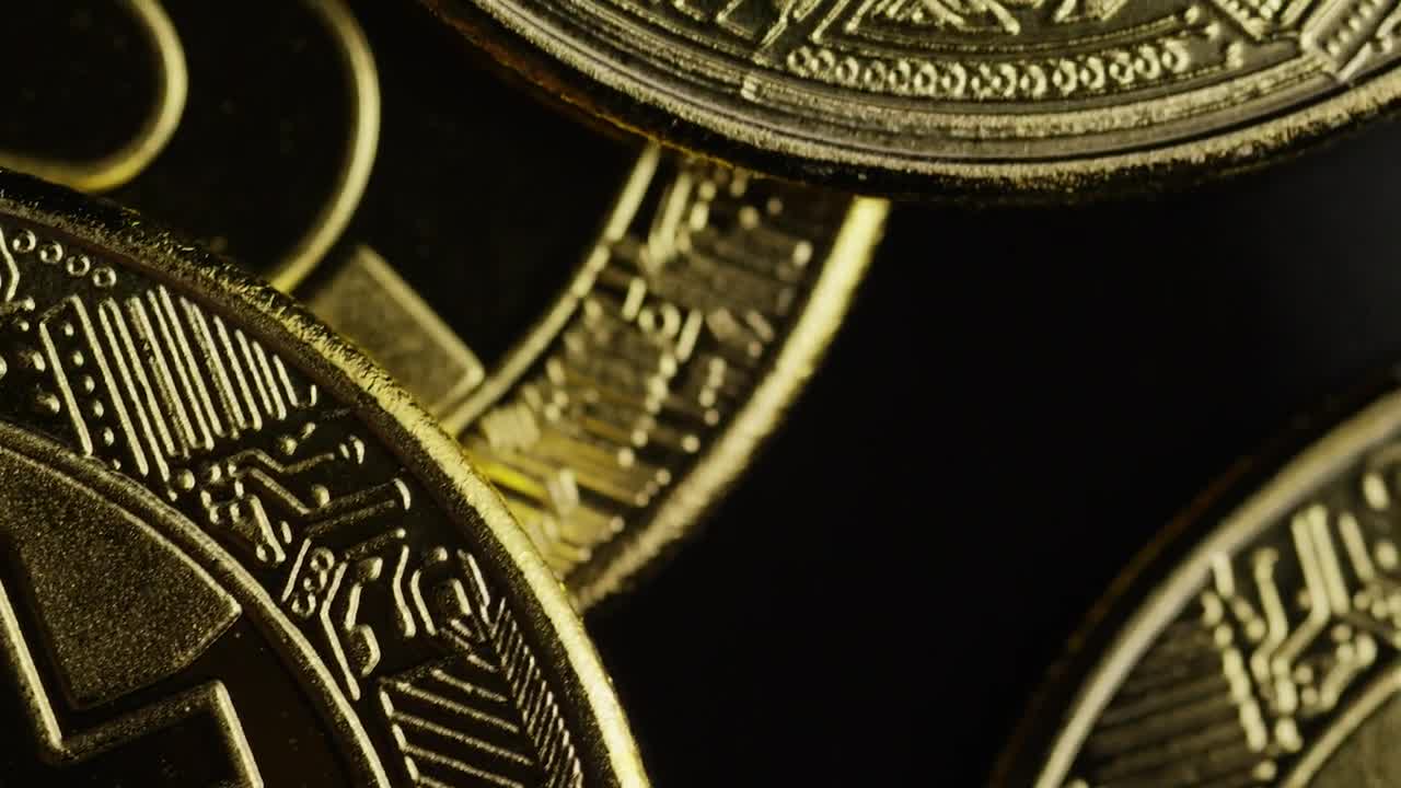 Stock Video Macro Shot Of Gold And Bitcoins Animated Wallpaper - Free Download