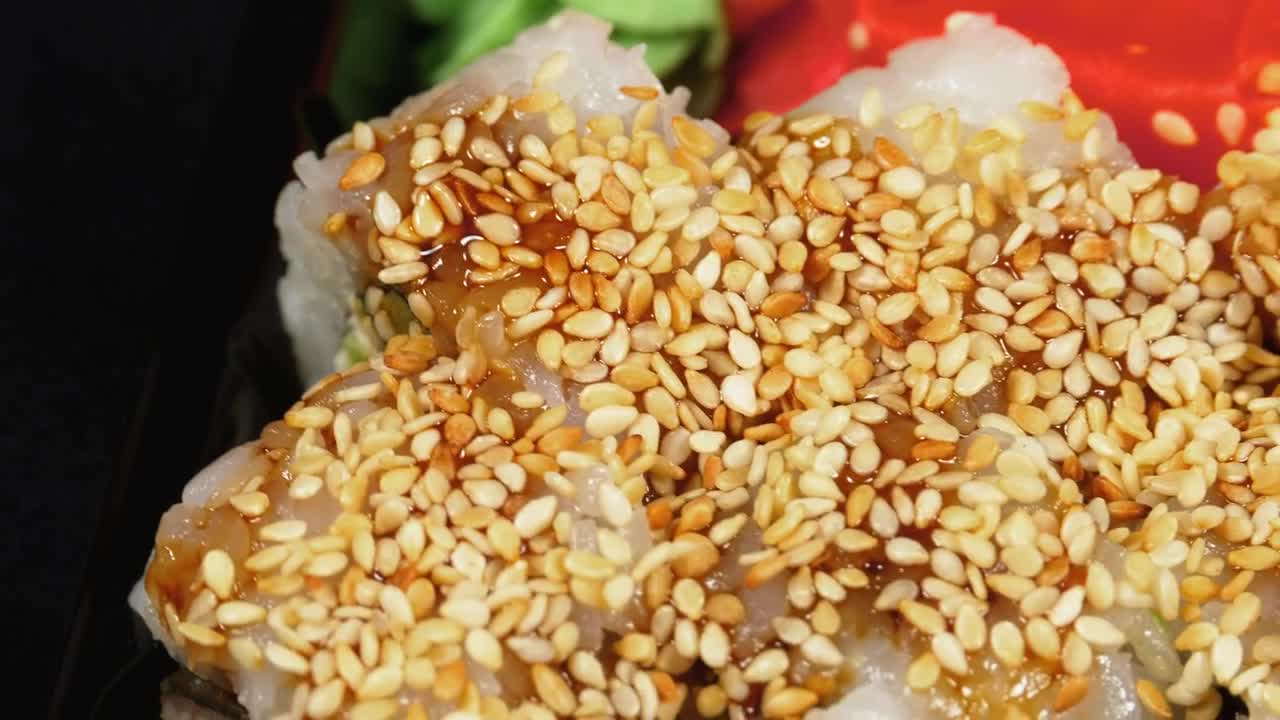 Video Stock Close Up Of Sushi In Rotation Live Wallpaper For PC - Free Download