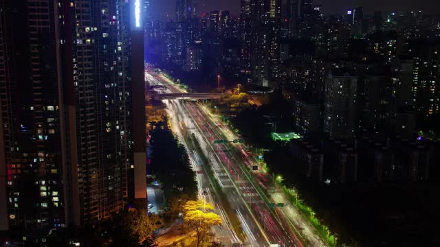 Stock Video Large Avenue That Crosses A Giant City At Night Smal Animated Wallpaper - Free Download
