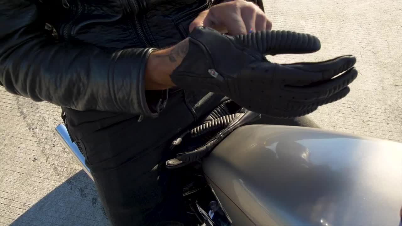 Stock Video Biker Putting On Riding Gloves Live Wallpaper For PC - Free Download