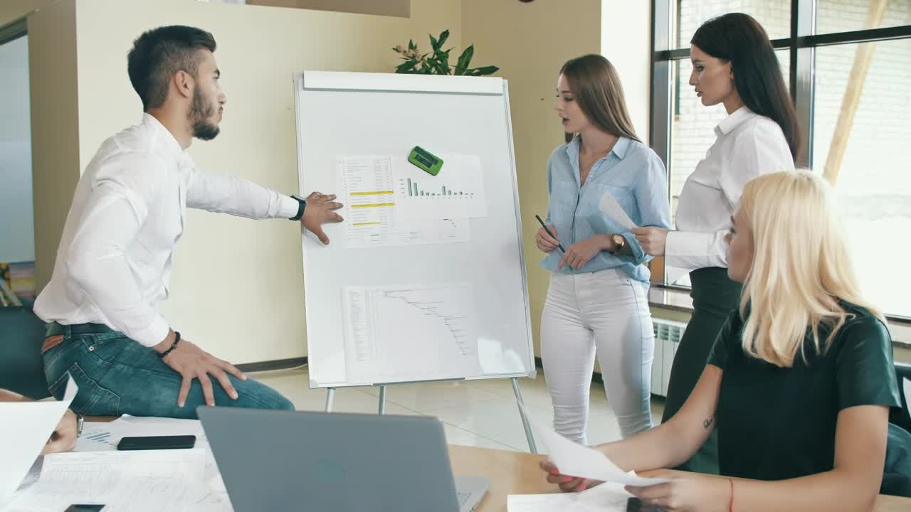 Free Stock Video Work Team Analyzing Graphs In Office Live Wallpaper - Free Download