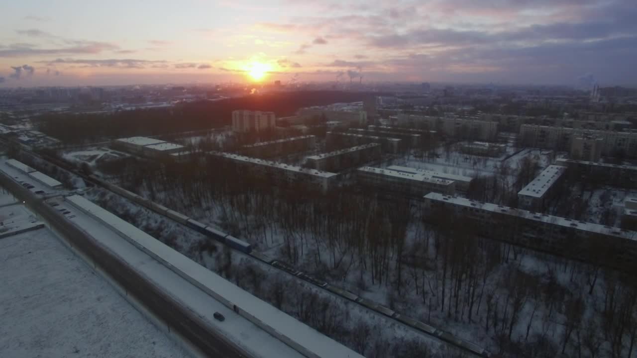 Free Video Stock sunrise over russian snow Live Wallpaper - Free Download