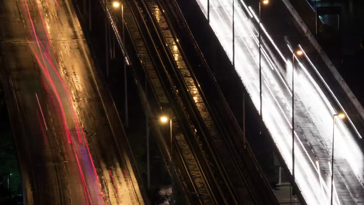 Free Video Stock timelapse of busy transport lanes Live Wallpaper - Free Download