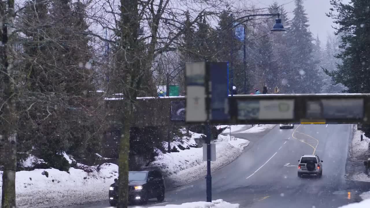 Free Video Stock Snowing Around A Pedestrian Bridge In Canada Live Wallpaper - Free Download