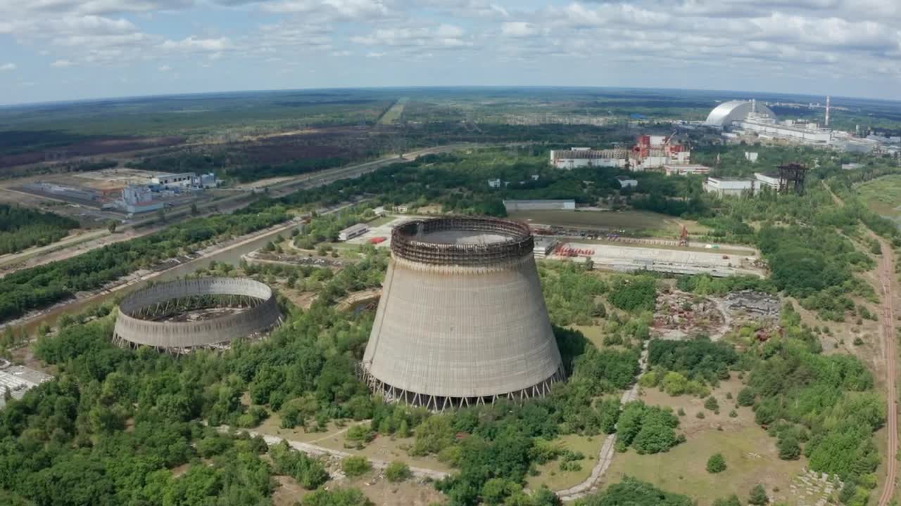 Stock Video Flying Over Abandoned Cooling Towers Live Wallpaper For PC - Free Download