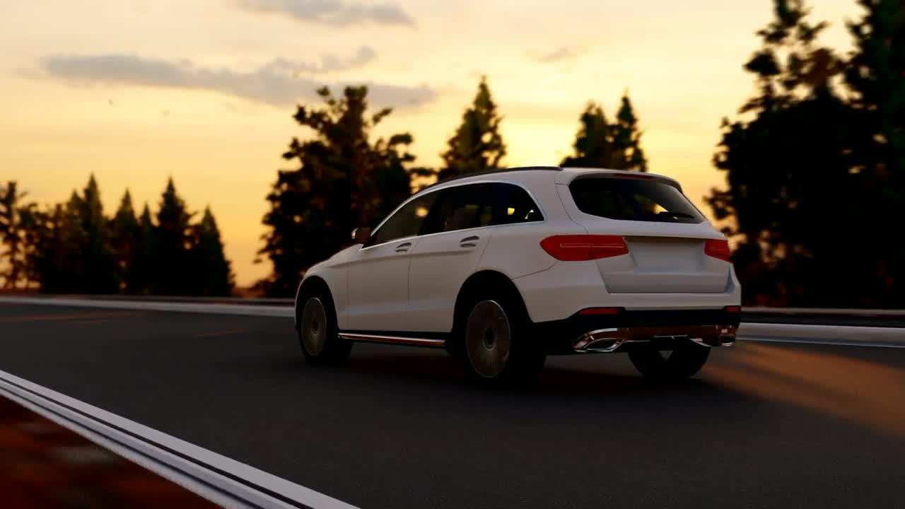 Free Video Stock tracking shot of a suv vehicle in a highway Live Wallpaper - Free Download