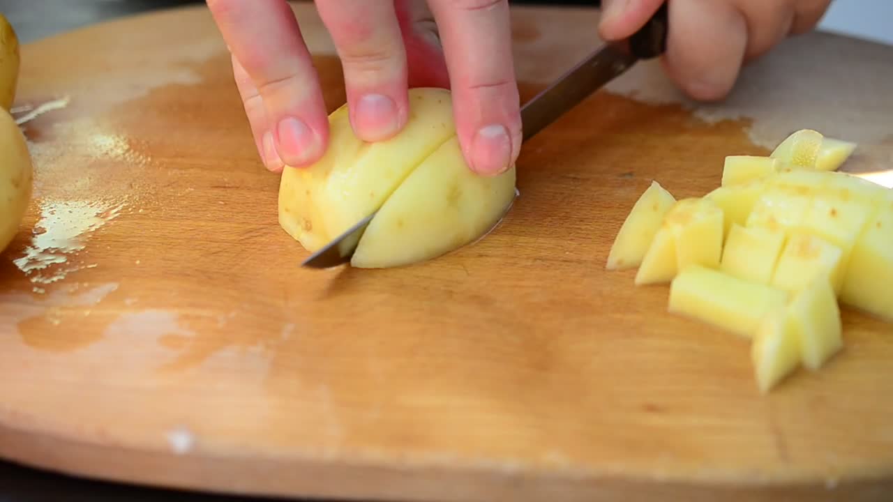 Stock Video Cutting Up A Potato Live Wallpaper For PC - Free Download