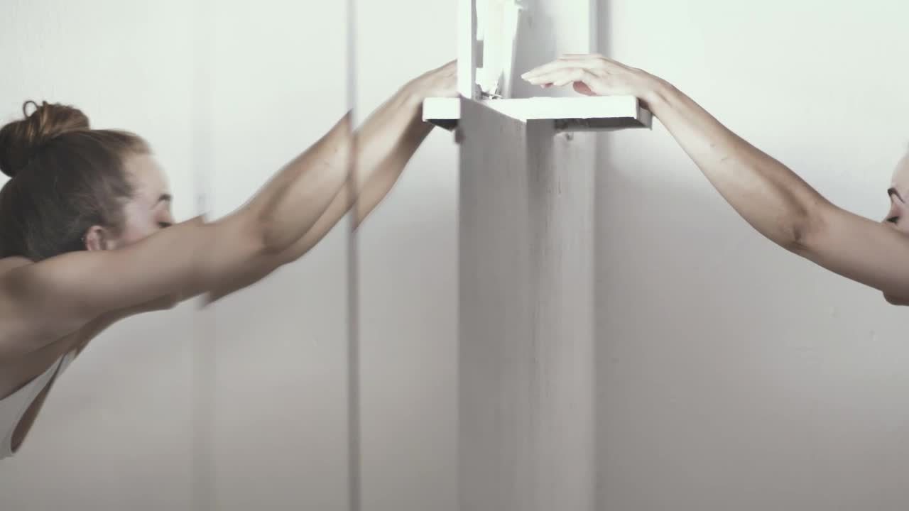 Stock Video Mirrored Image Of Woman Stretchin Animated Wallpaper - Free Download