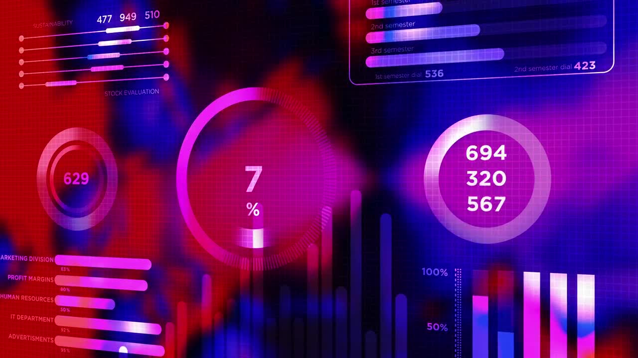 Stock Video Colorful Marketing Data Hud Graph Animation Live Wallpaper For PC - Free Download