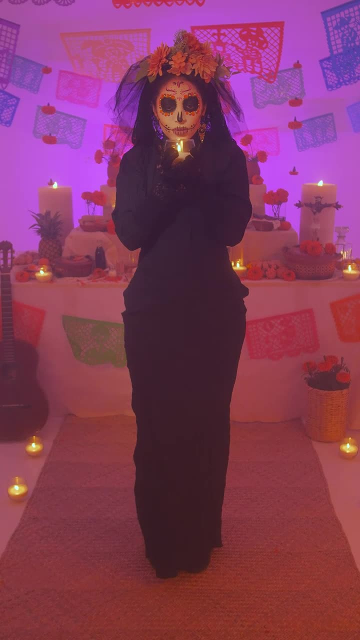 Video Stock Catrina With A Candle On Day Of The Dead Live Wallpaper For PC - Free Download