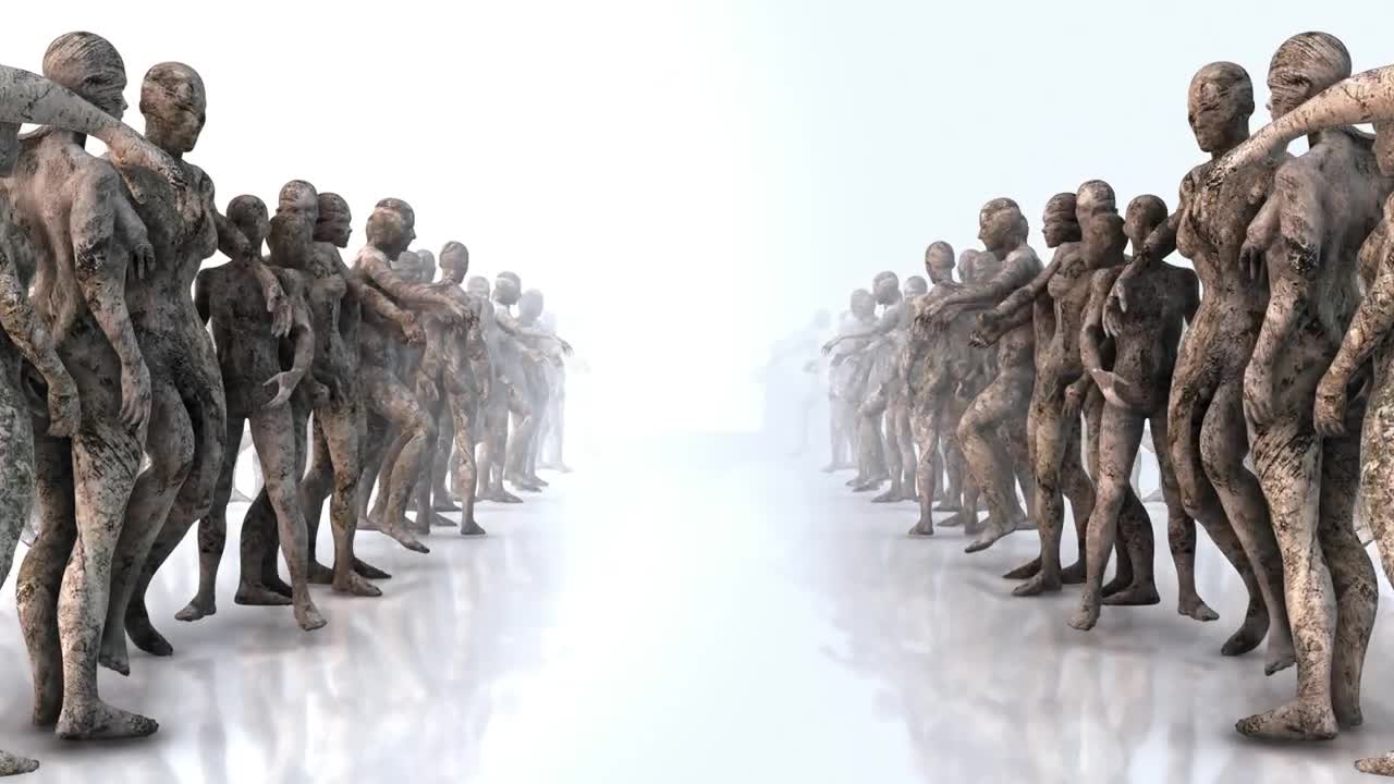 Stock Video Corridor With Human Sculptures Live Wallpaper For PC - Free Download