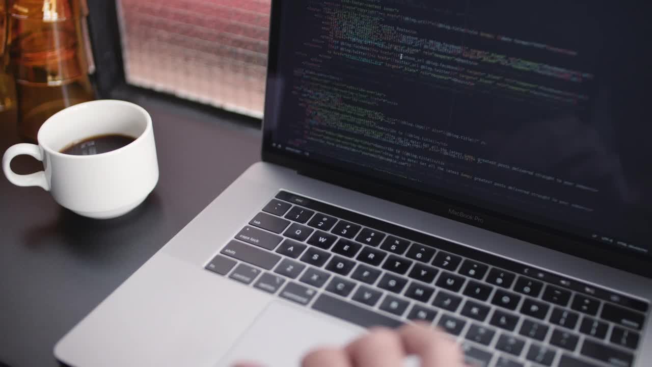 Free Video Stock Software Developer Working While Drinks Coffee Live Wallpaper - Free Download