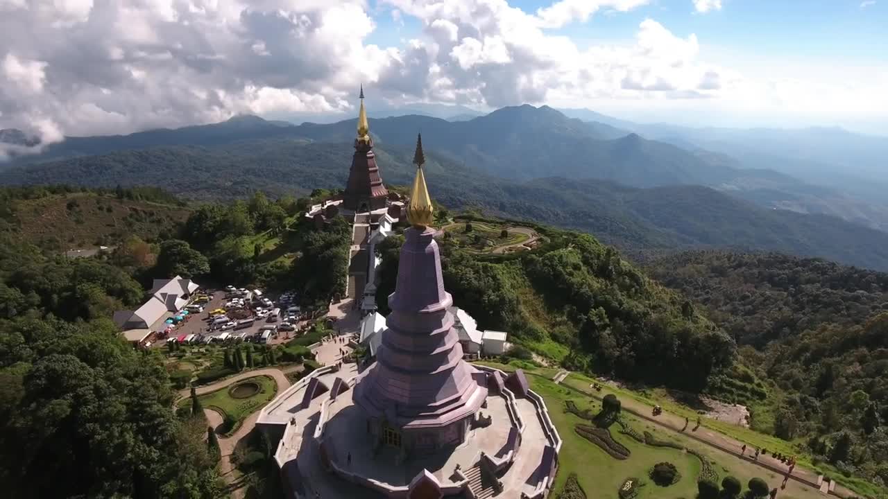 Free Video Stock temple on a hill in nature from on high Live Wallpaper - Free Download