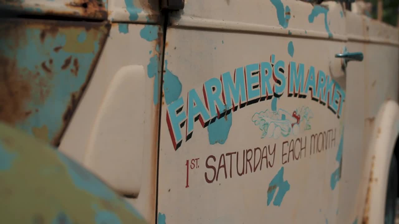Stock Video Old Truck Door Advertising A Farmers Market Live Wallpaper - Free Download