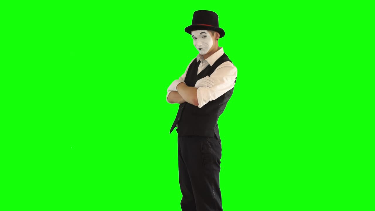 Stock Video Mime Flexes Muscles On Green Scree Animated Wallpaper - Free Download