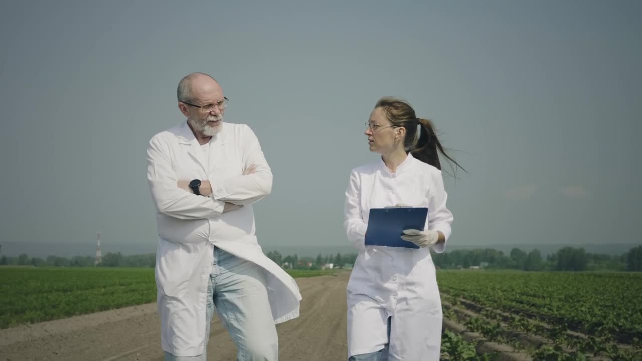 Free Stock Video Scientists Taking Notes On An Agricultural Field Live Wallpaper - Free Download