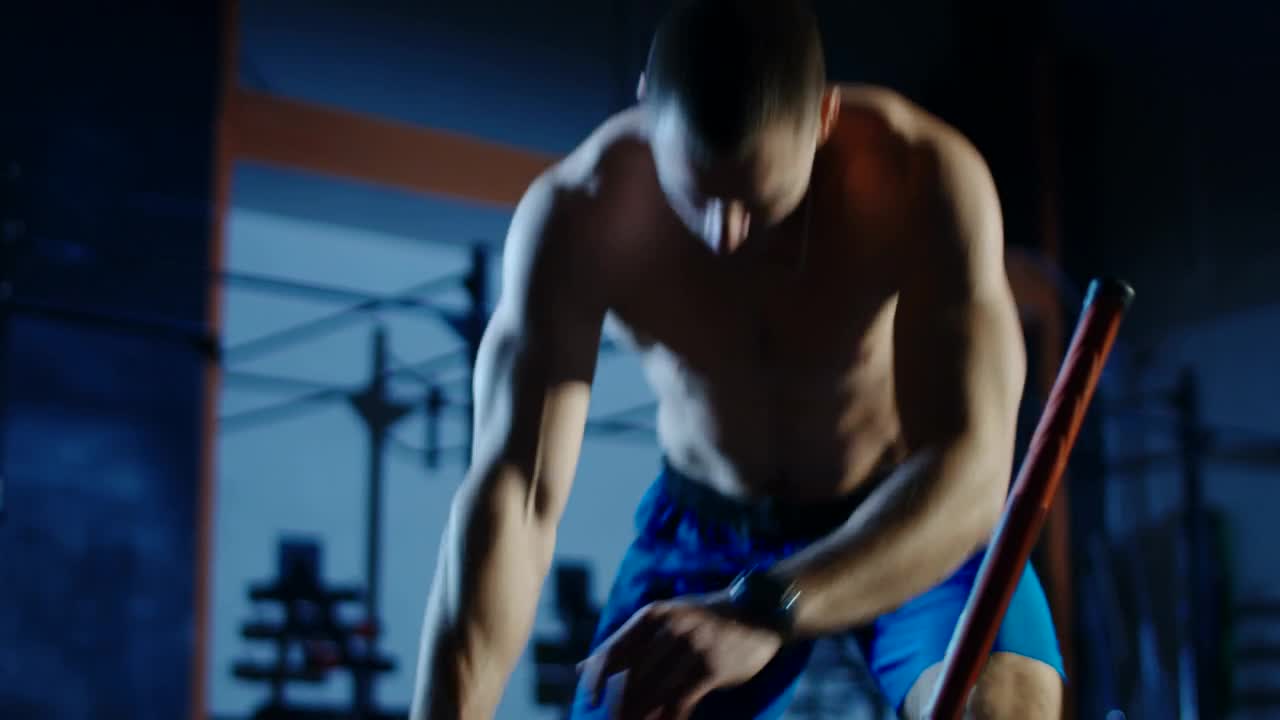 Free Video Stock tired bodybuilder catching his breath Live Wallpaper - Free Download