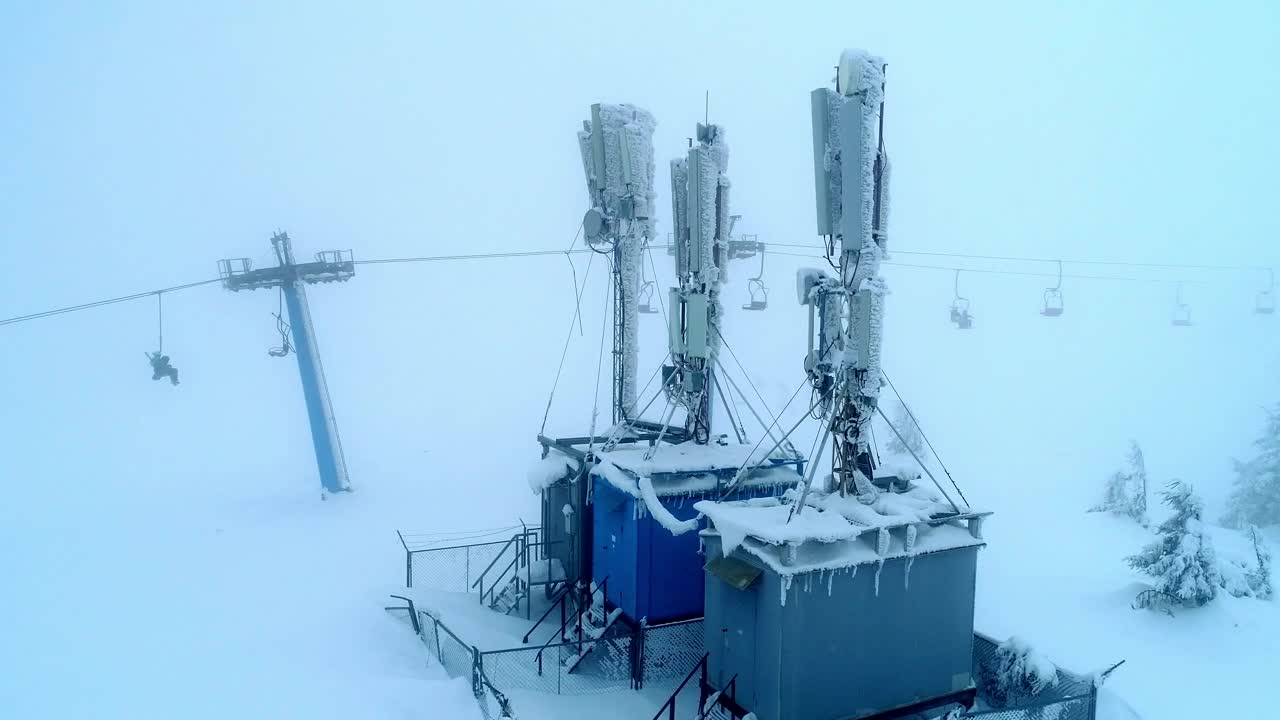 Stock Footage Winter Mountain Communications Base Station Live Wallpaper - Free Download
