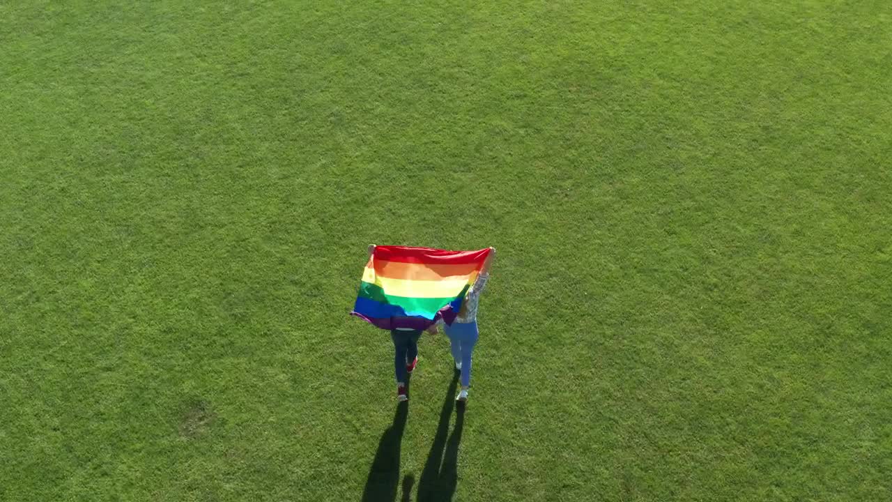 Stock Video Couple Walking With A Rainbow Flag Live Wallpaper For PC - Free Download