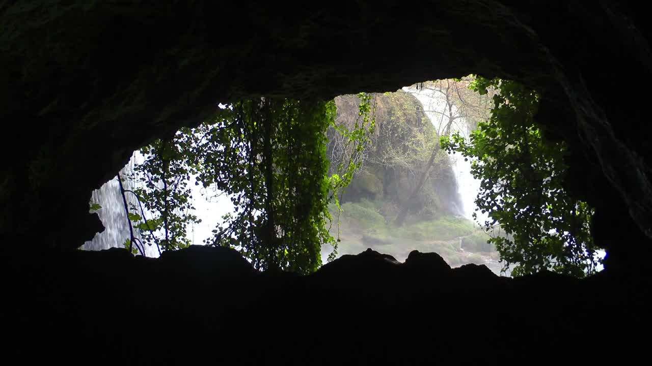 Stock Footage View Of A Waterfall From A Cave Live Wallpaper - Free Download