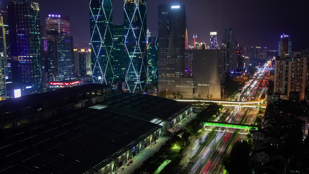 Stock Video Fast Traffic And Skyscrapers On A Shenzhen Night Live Wallpaper For PC - Free Download