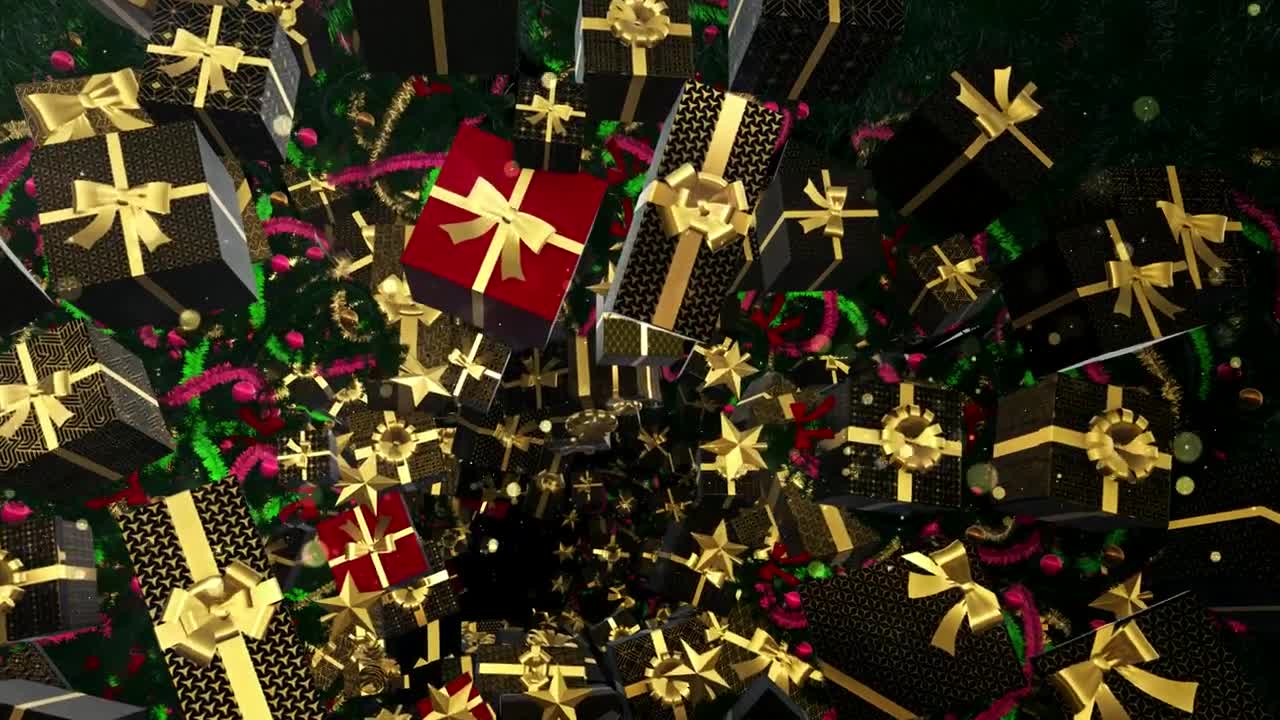 Stock Video Floating Christmas Gifts Background Video Live Wallpaper For PC - Free Download