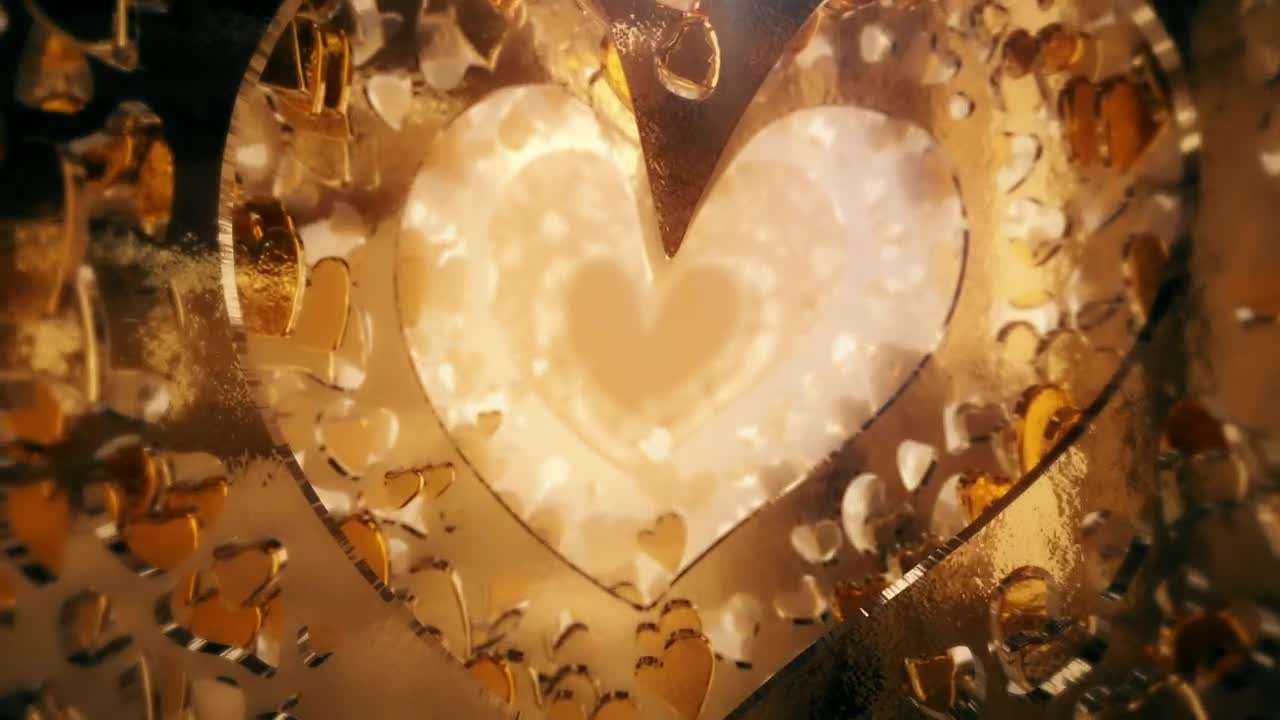 Stock Video Golden Hearts One After Another Live Wallpaper For PC - Free Download