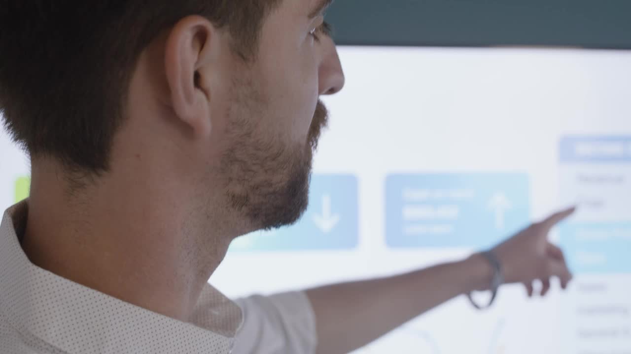 Stock Video Man Exposing From A Screen Animated Wallpaper - Free Download