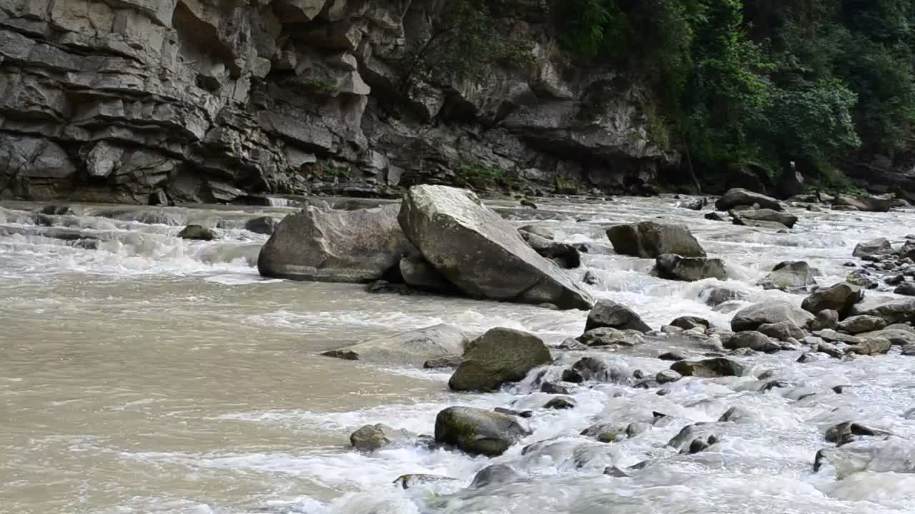 Stock Footage Wide River Flowing Over Rocks And Stones Live Wallpaper - Free Download