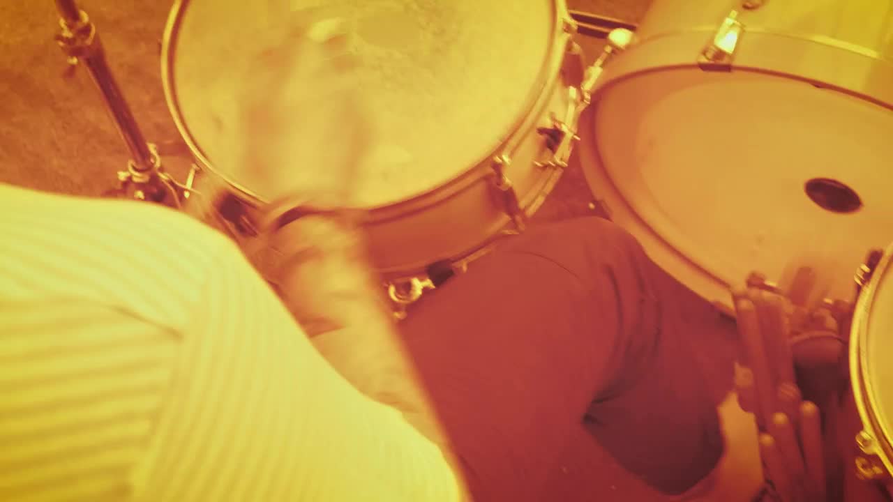 Video Stock Playing The Drums On A Sepia Filter Live Wallpaper Free - Free Download