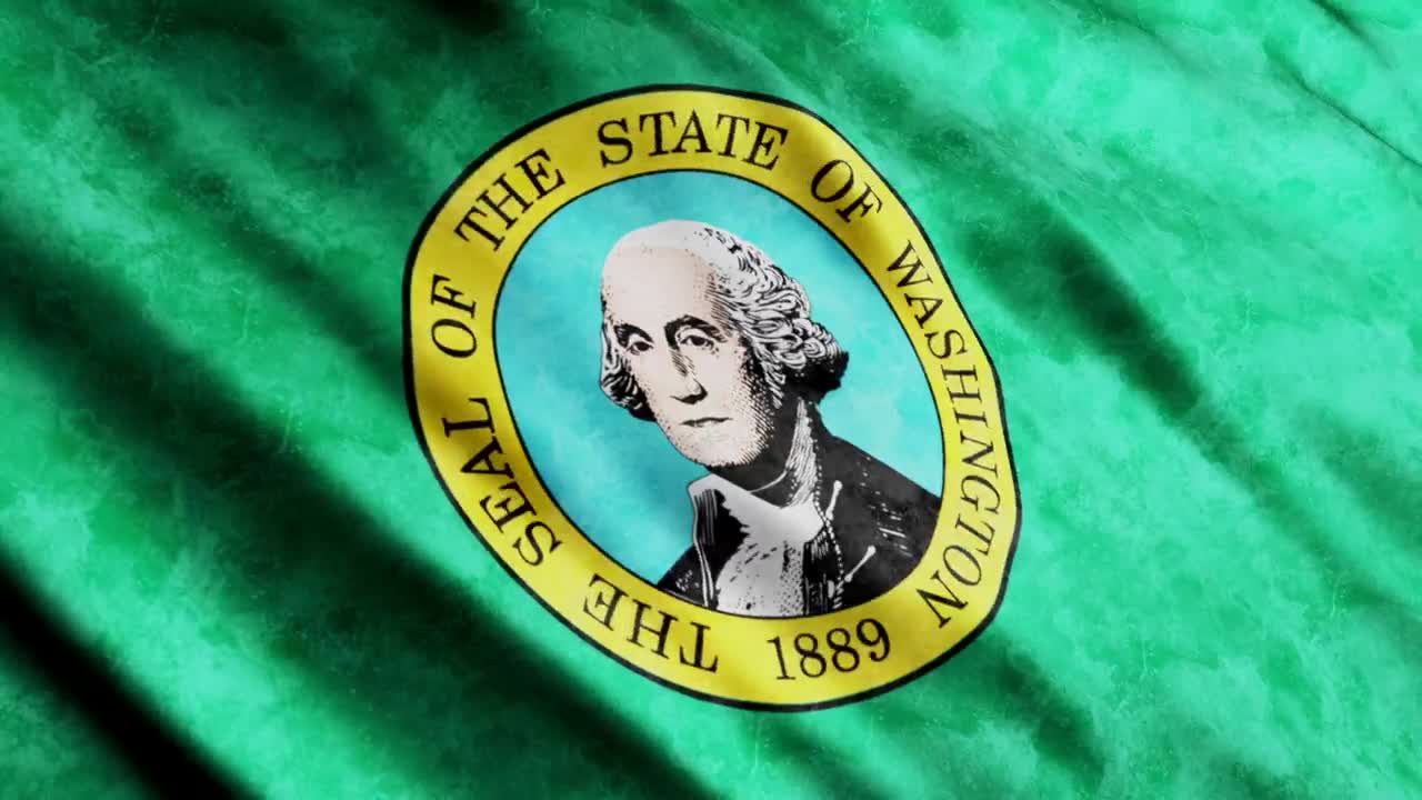 Stock Footage Washington State Flag Waving Live Wallpaper - Free Download