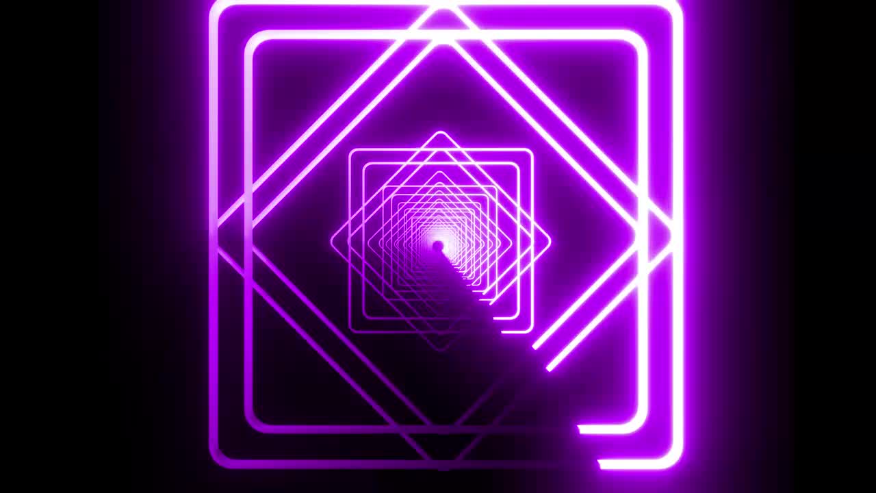 Stock Video Neon Light Diamonds And Squares Forming A Tunnel Live Wallpaper - Free Download