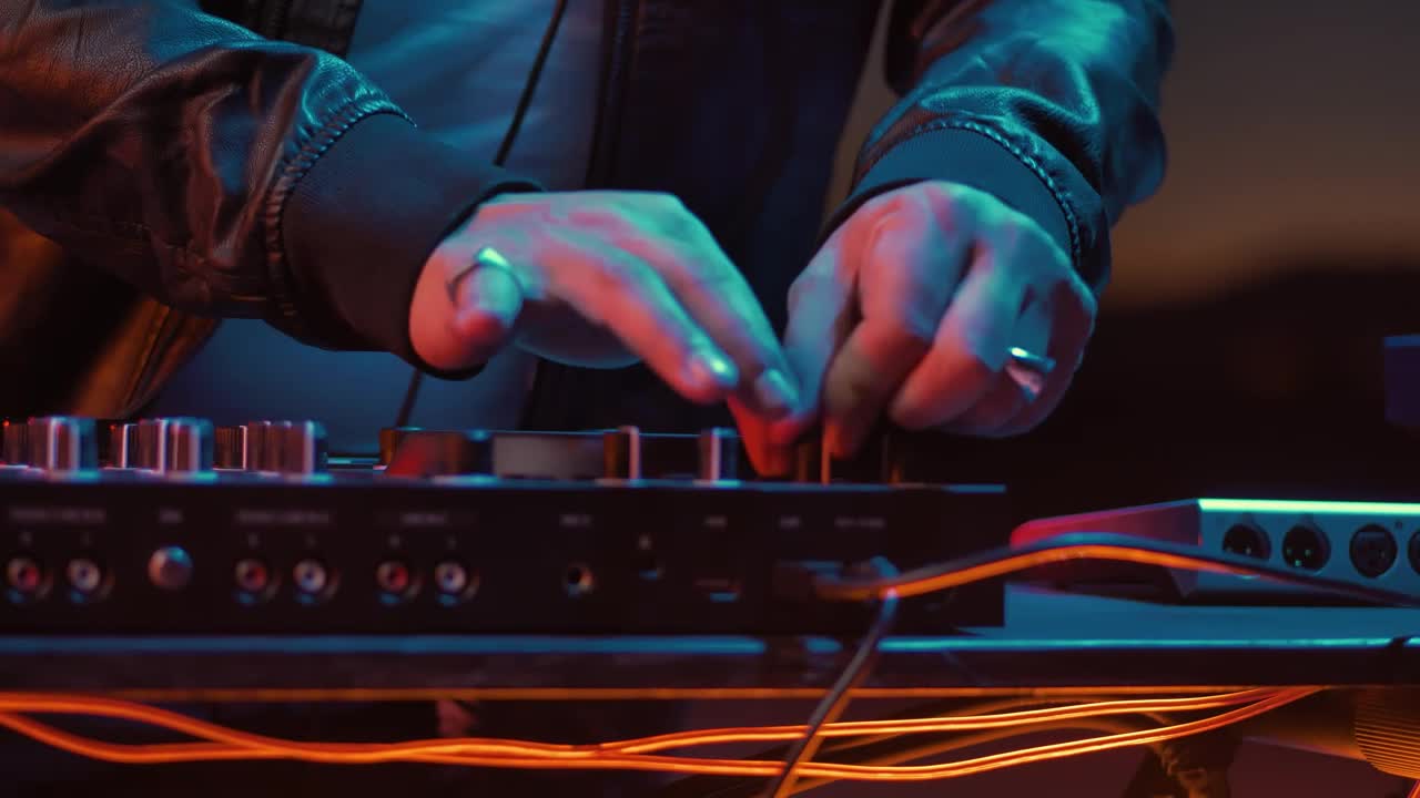 Stock Video Hands Of A Dj Turning Knobs On A Turntable Animated Wallpaper - Free Download