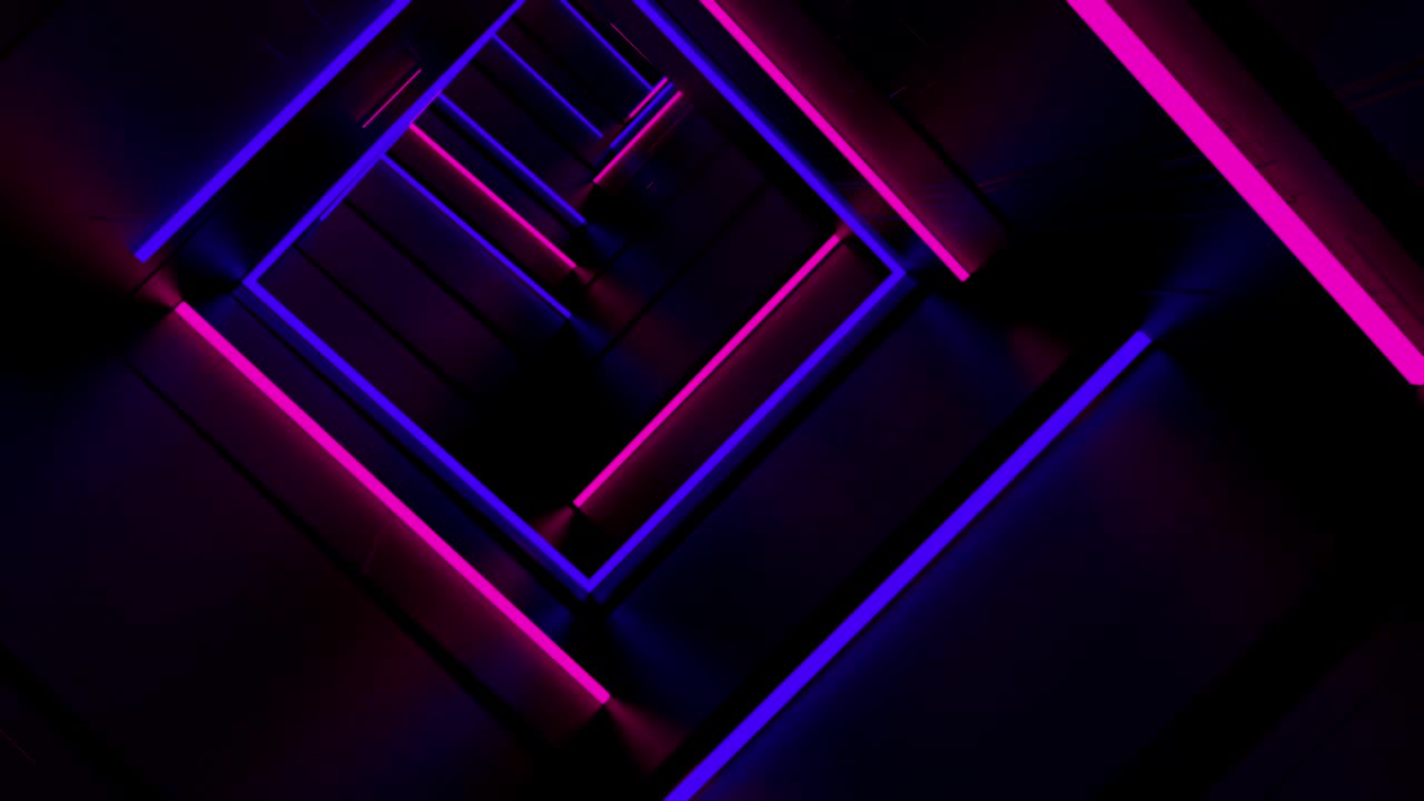 Free Stock Video Tunnel With Blue And Pink Neon Light Frames Live Wallpaper - Free Download