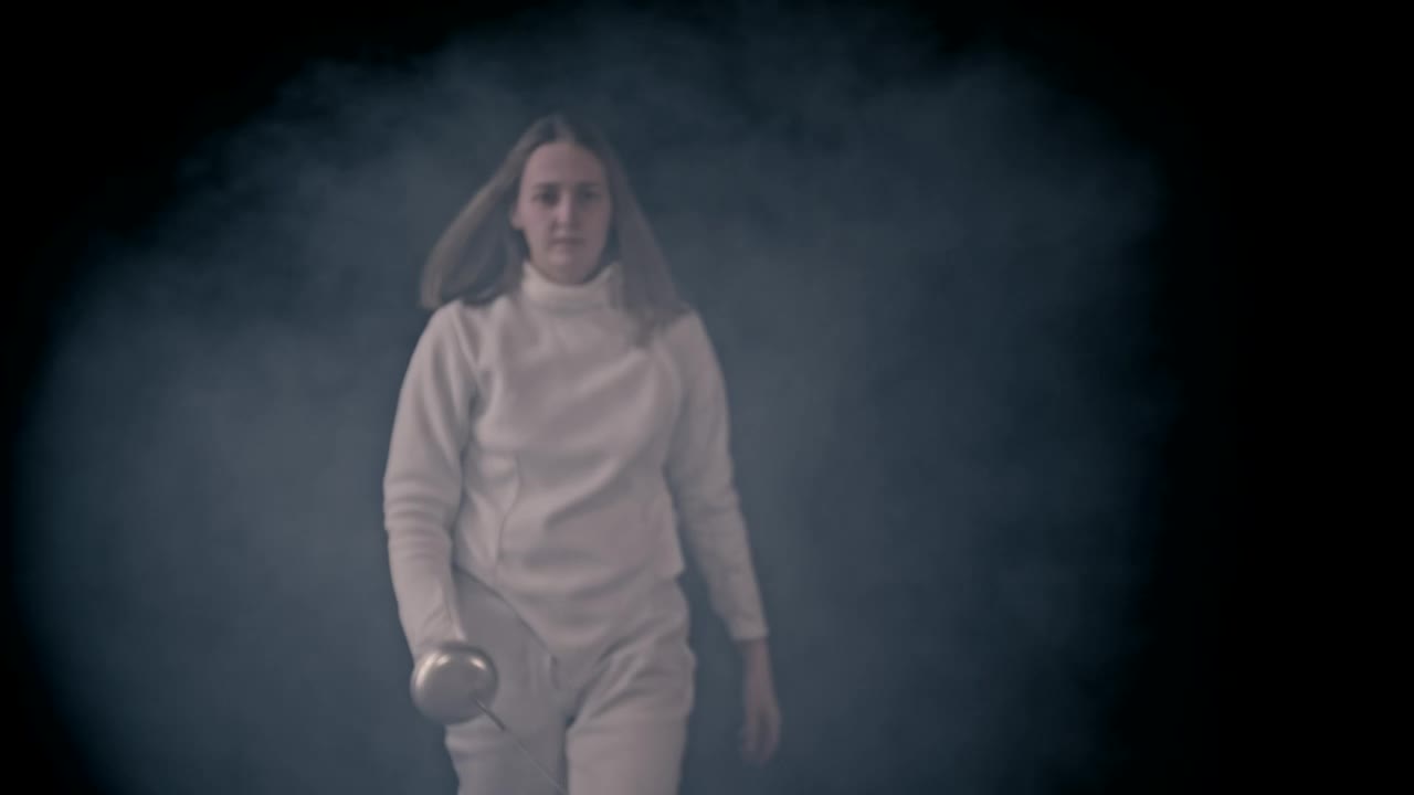 Stock Video Fencer Coming Head On Through Smoke To Fight Live Wallpaper For PC - Free Download