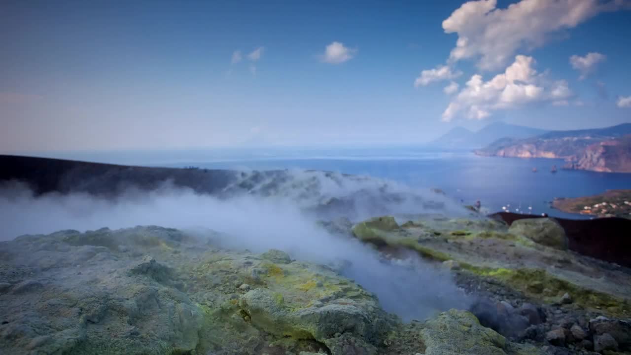 Stock Footage Volcano Near The Sea Live Wallpaper - Free Download