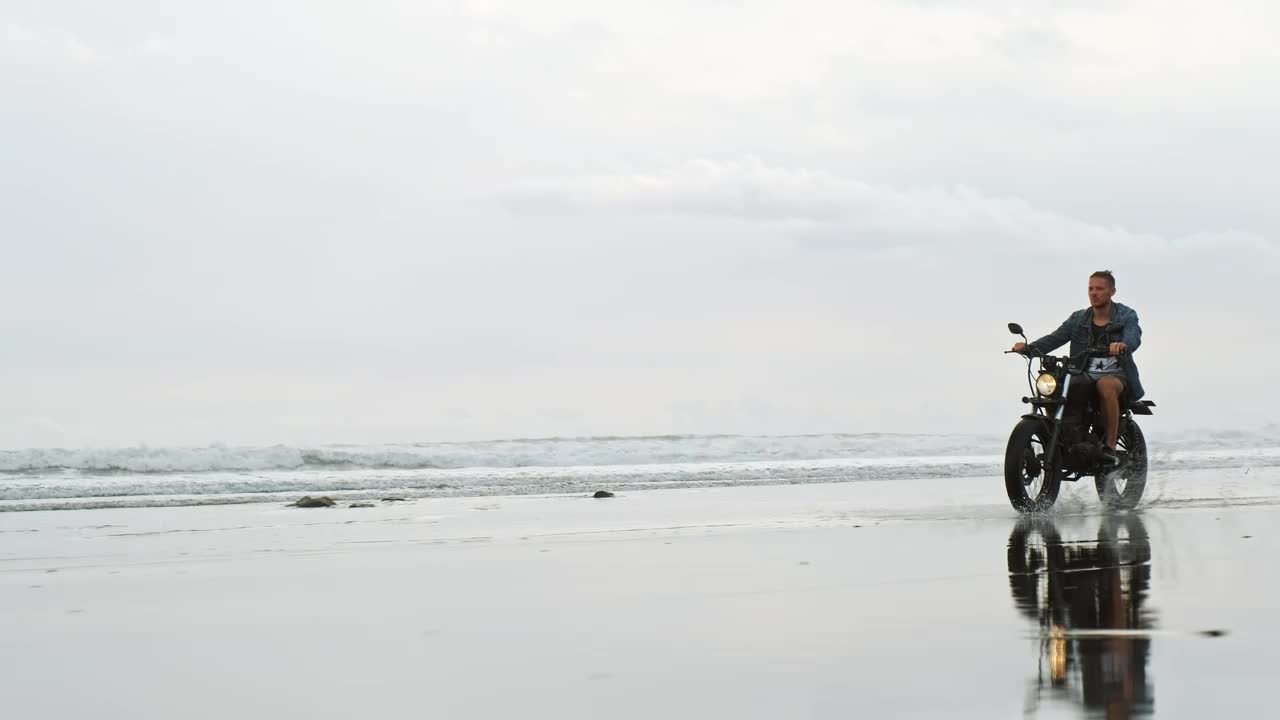 Free Stock Video Wanderlust Biker Having A Ride On The Beach Live Wallpaper - Free Download