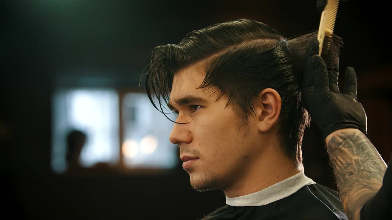 Free Stock Video Young Man In Profile While Having His Hair Cut Live Wallpaper - Free Download
