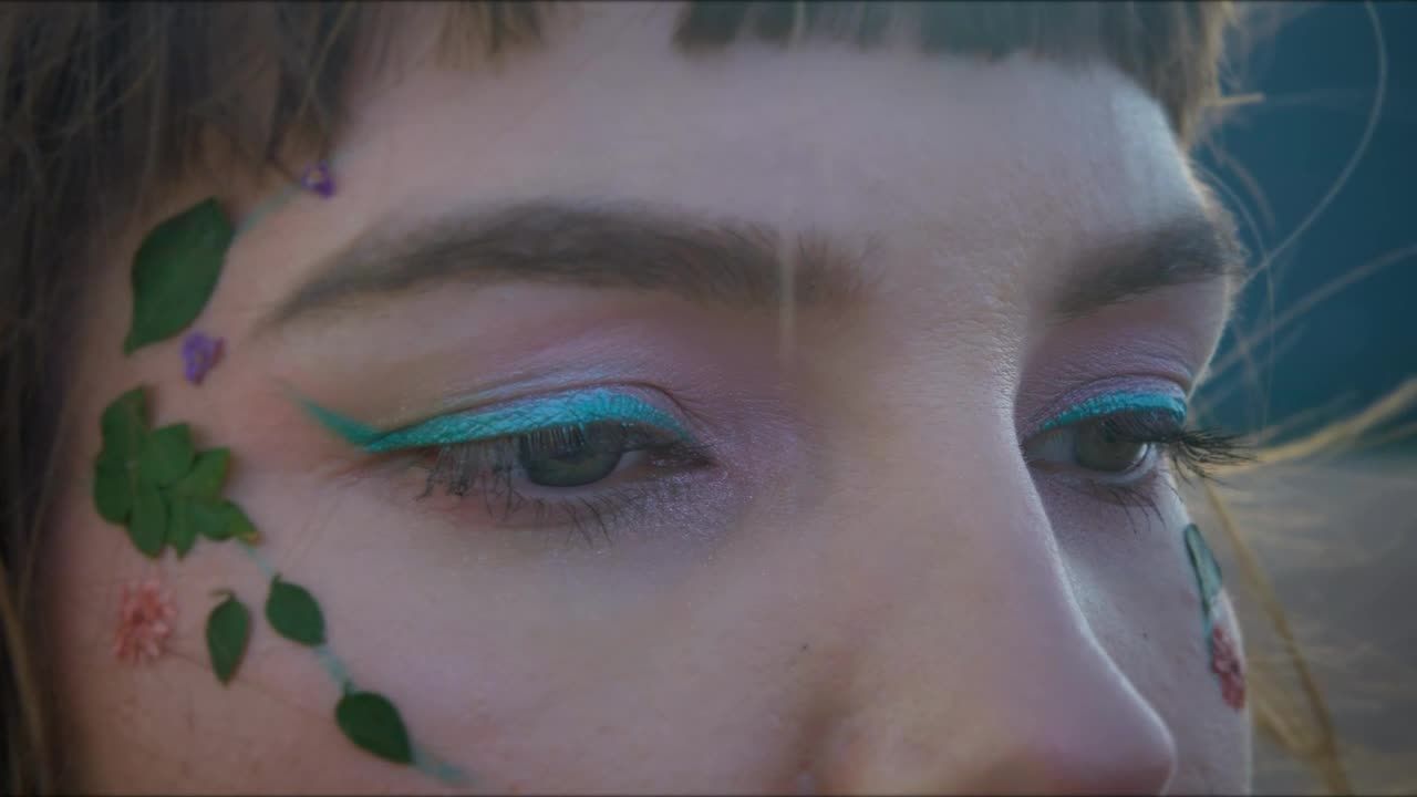 Stock Video Makeup Eyes Of A Woman With The Wind Blowing Her Animated Wallpaper - Free Download